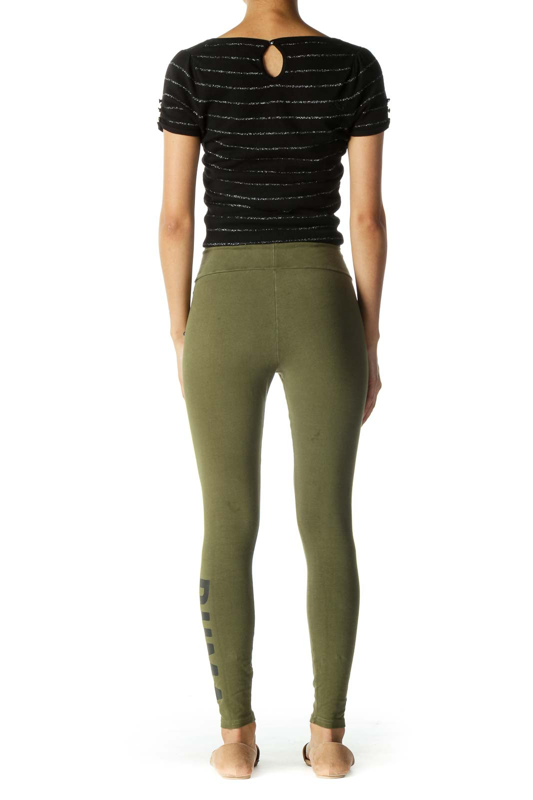 Green Logo High Waisted Leggings