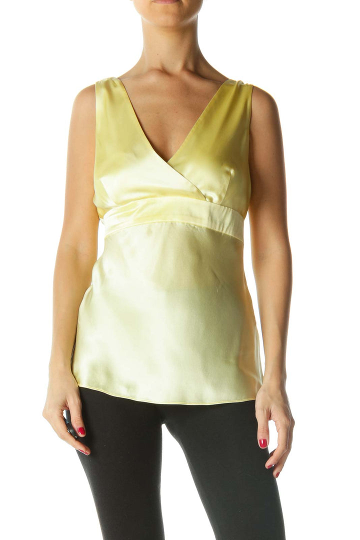 Yellow Silk Tank Top