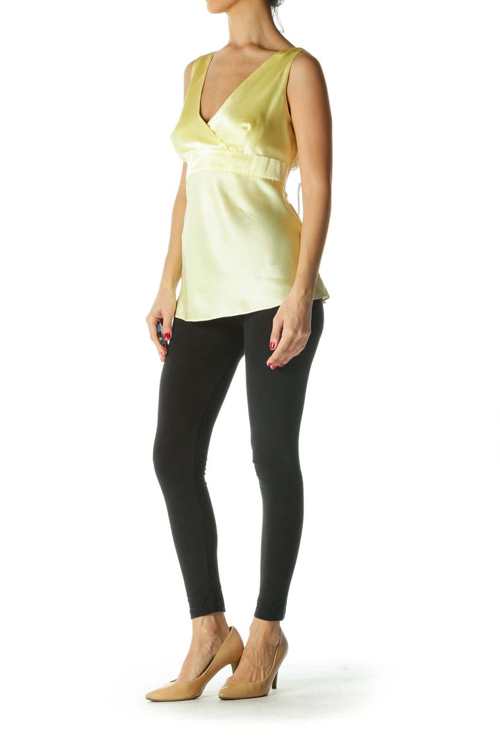 Yellow Silk Tank Top