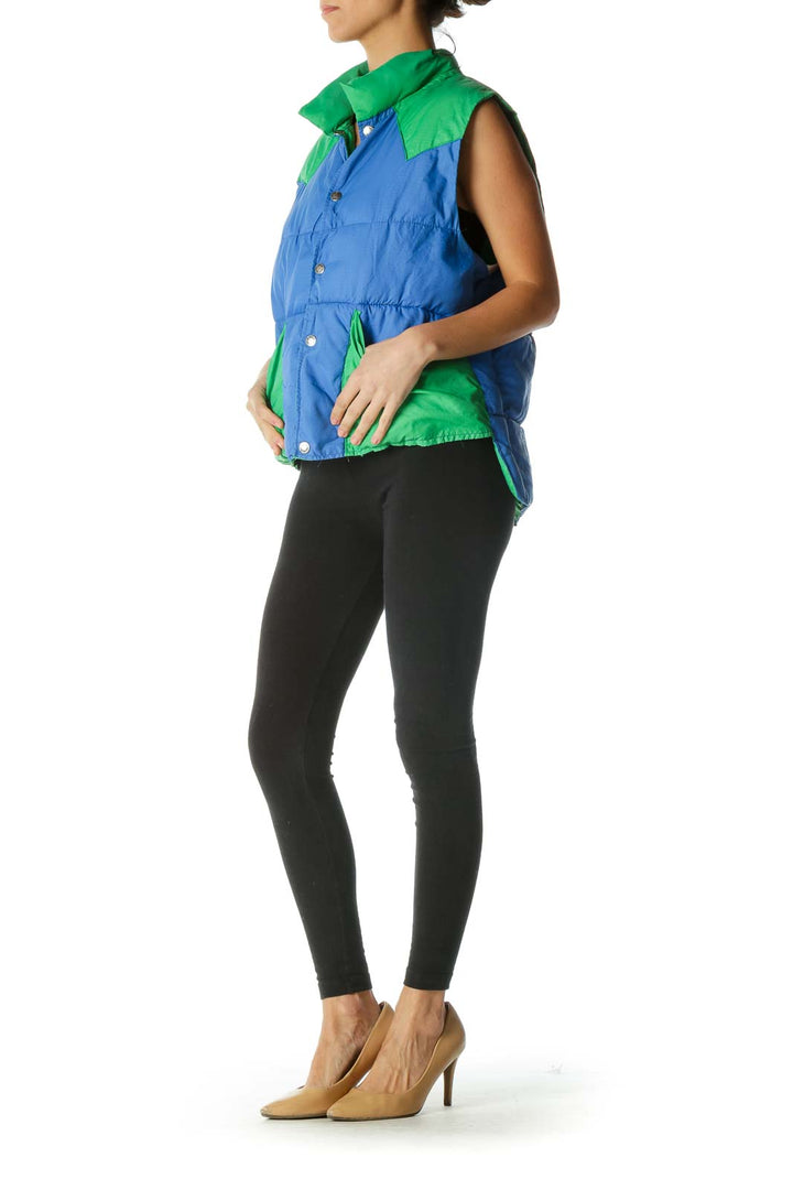 Blue and Green Colorblock Vest