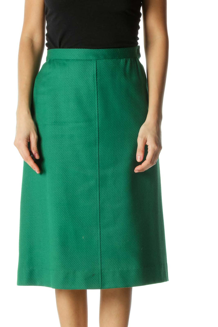 Green A-line Skirt