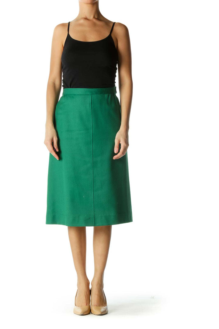 Green A-line Skirt