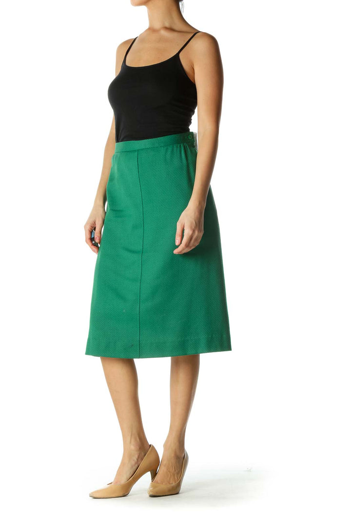 Green A-line Skirt