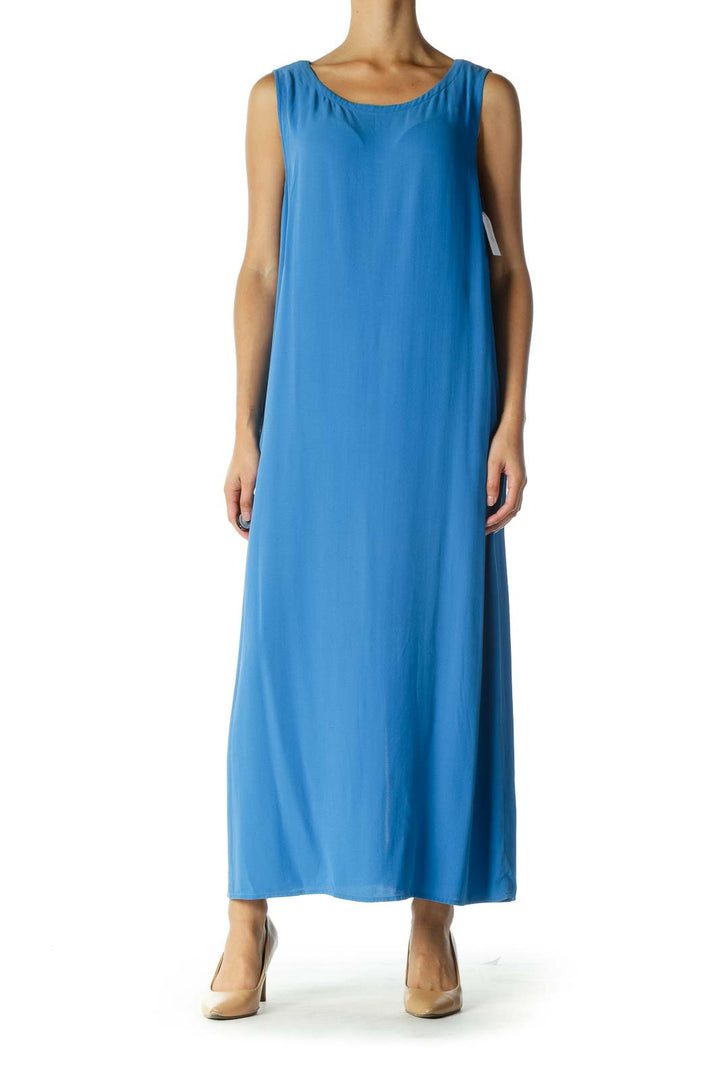 Blue Sleeveless Maxi Dress