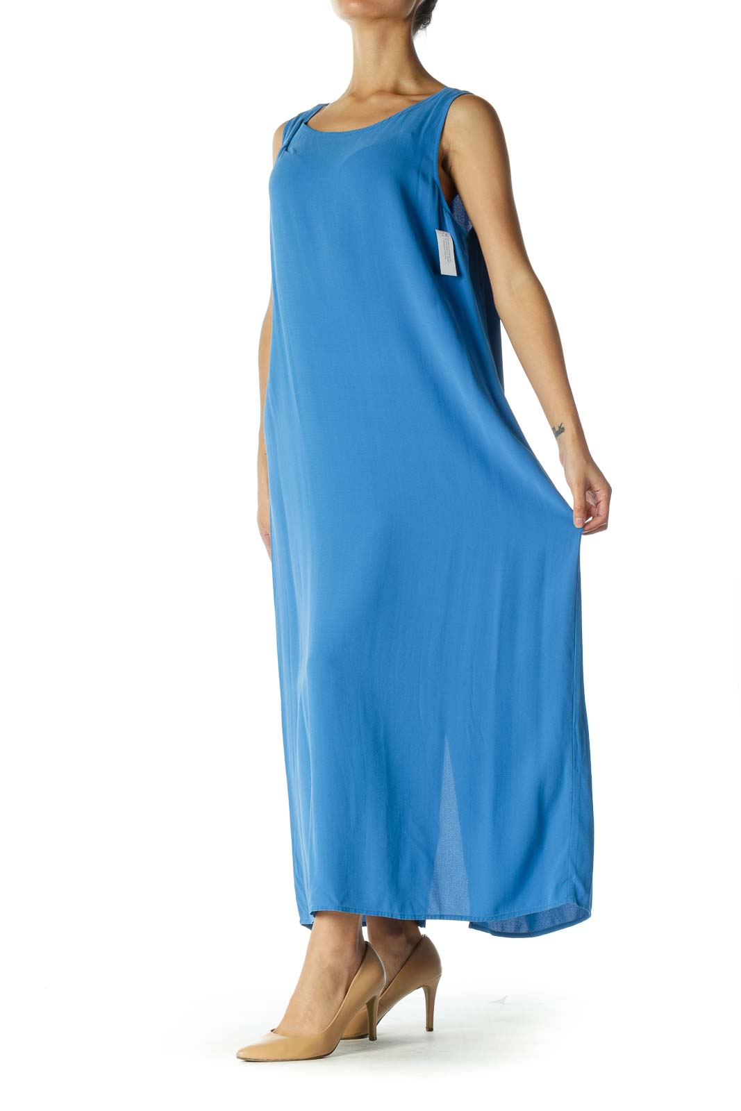 Blue Sleeveless Maxi Dress