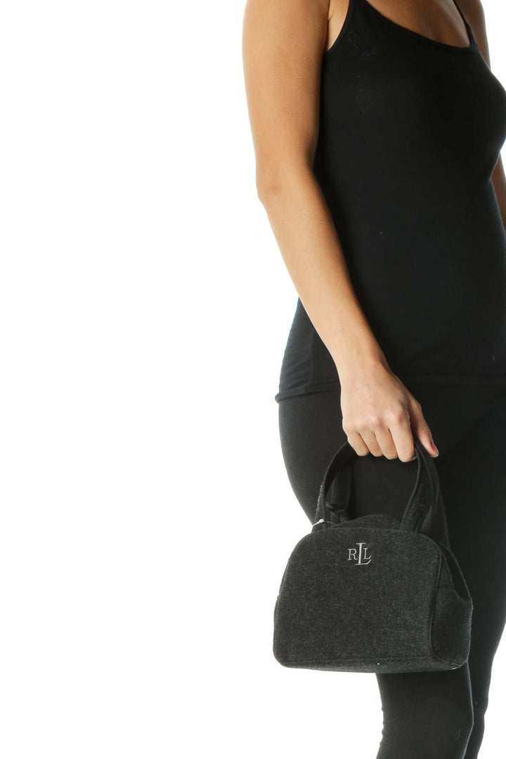 Black Wool Mini Handbag