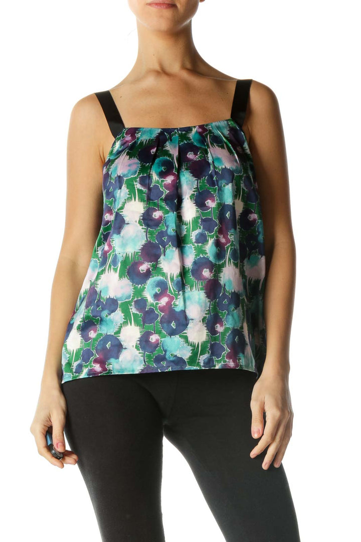 Green and Purple Print Tank Top