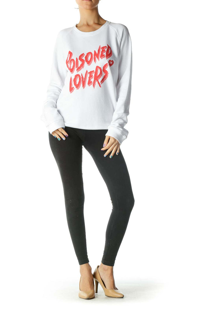 White Long Sleeve Sweat Shirt