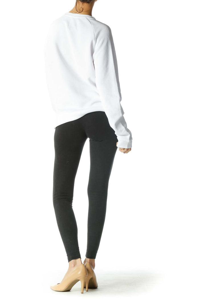 White Long Sleeve Sweat Shirt