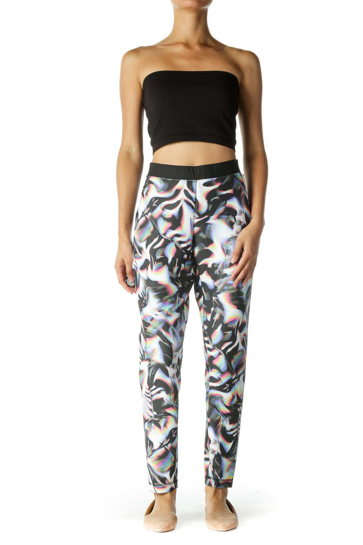 Multicolored Print Scuba Style Active Pants