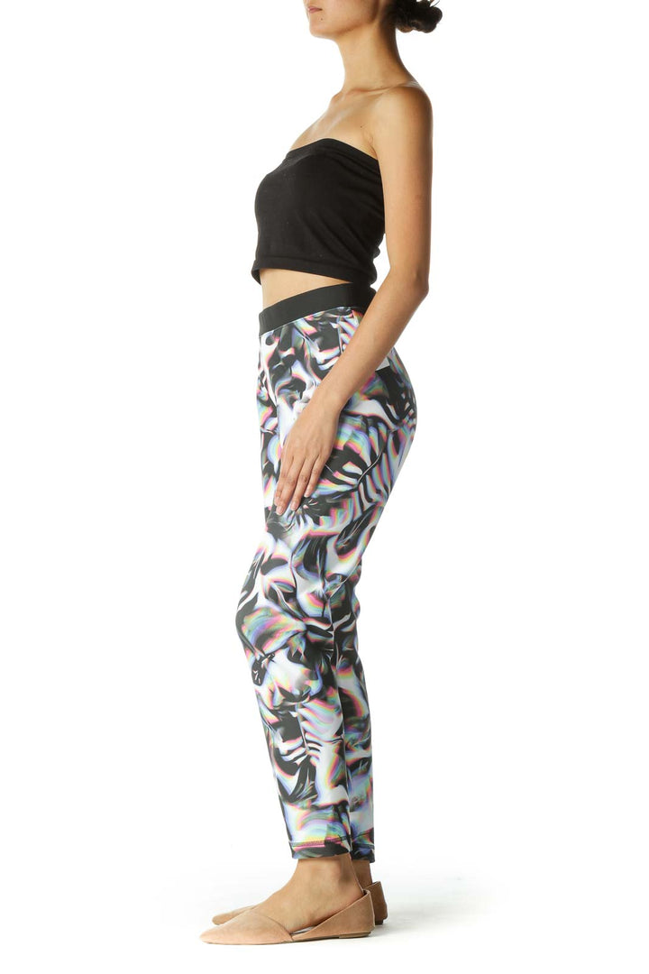 Multicolored Print Scuba Style Active Pants