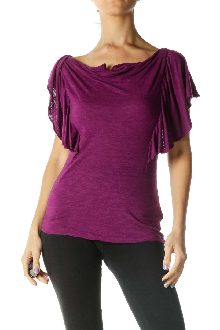 Purple Ruffled Shirt