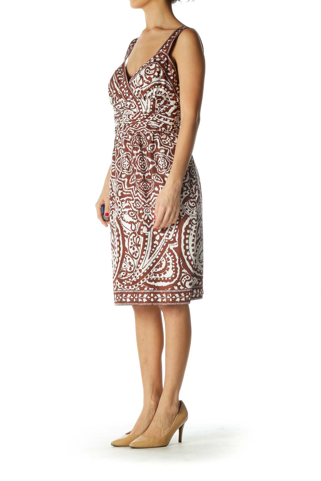 Brown Print Day Dress