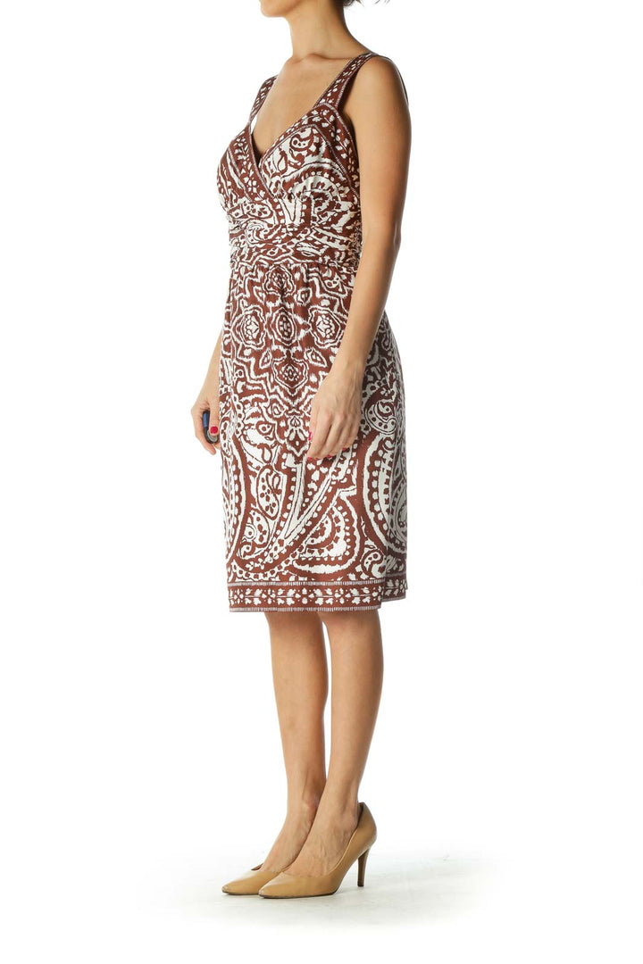 Brown Print Day Dress