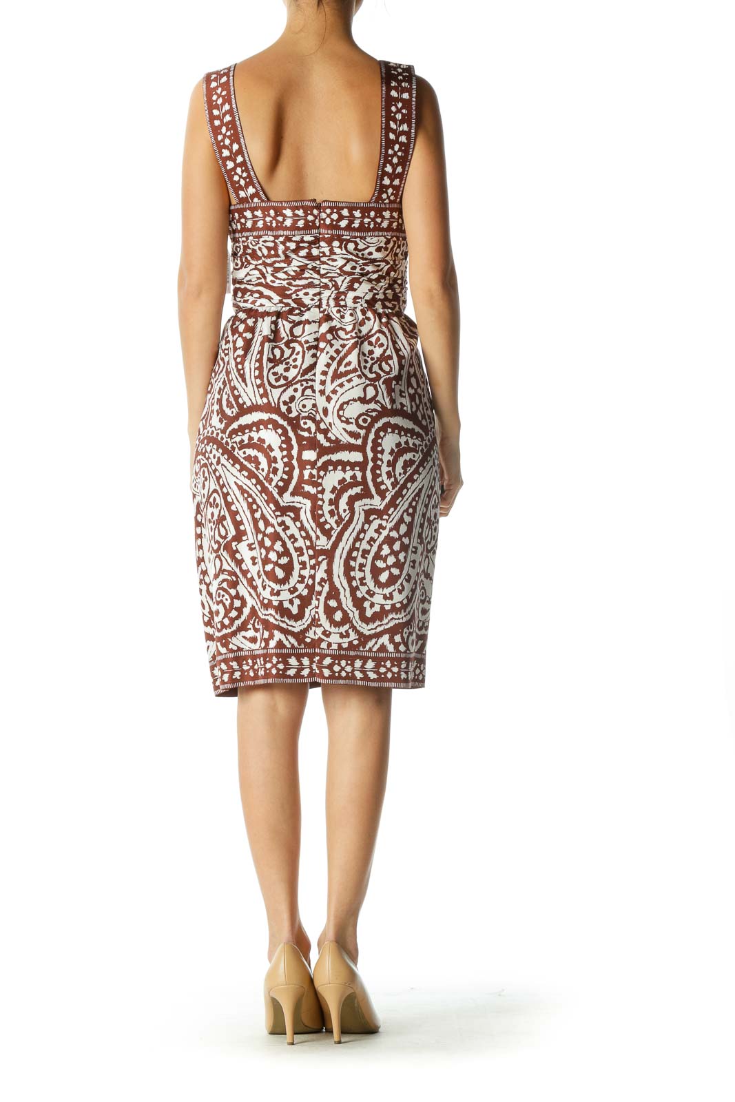 Brown Print Day Dress