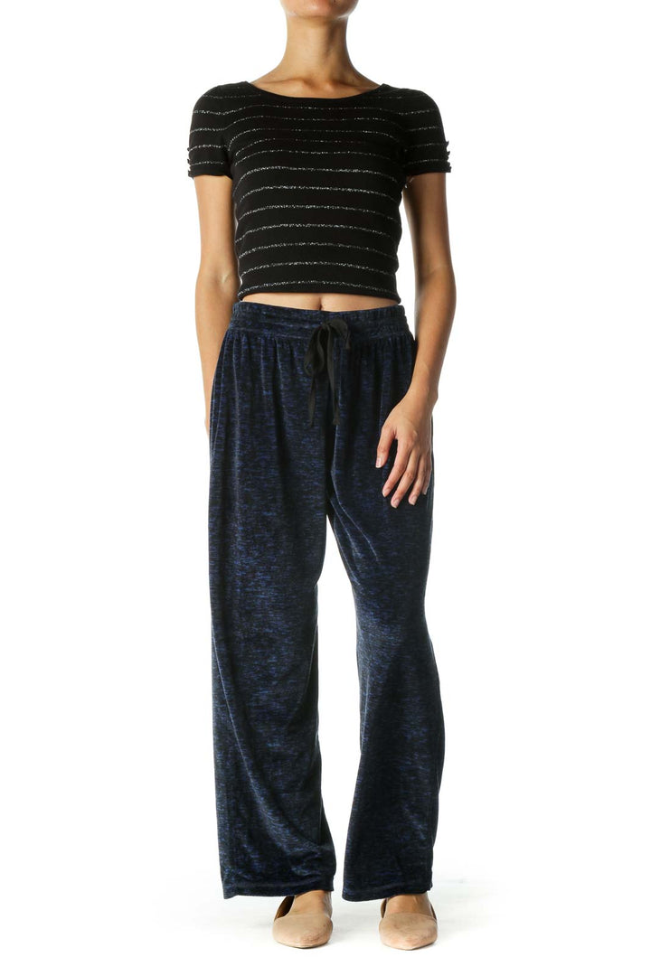 Black and Blue Print Sports Pants