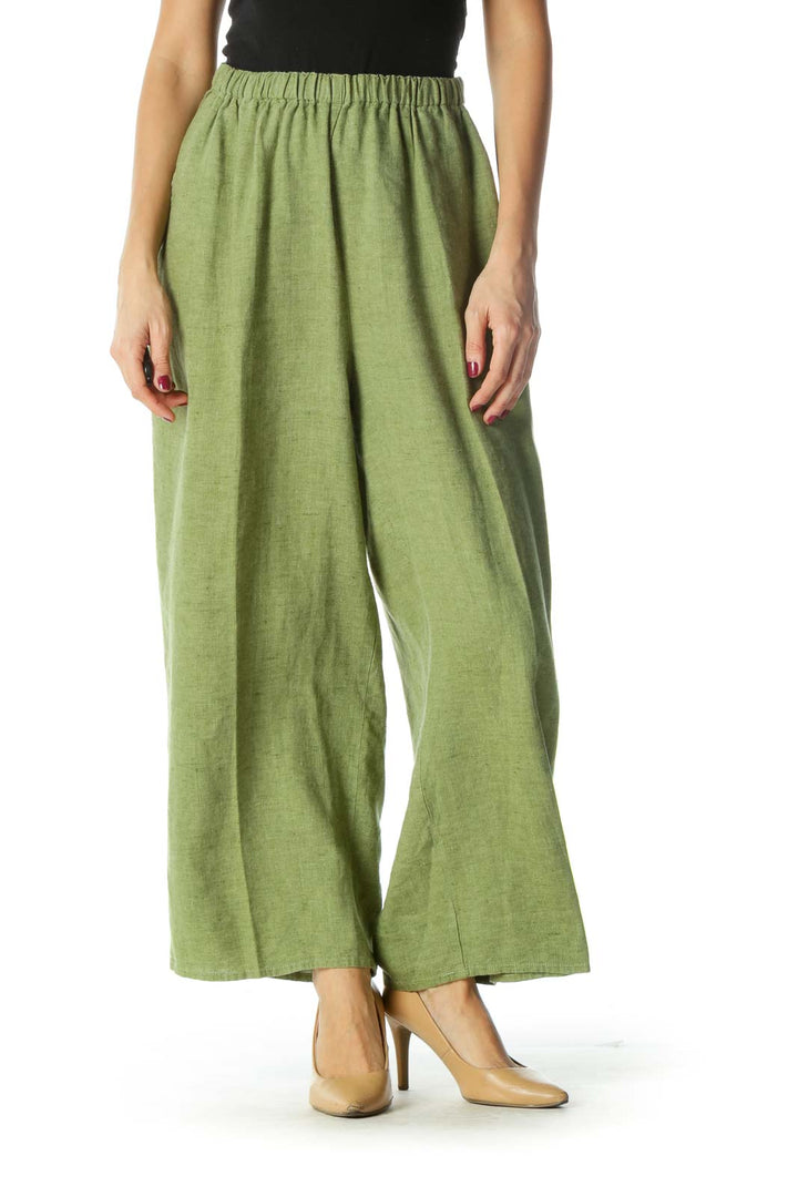 Green Wide-Leg Pants