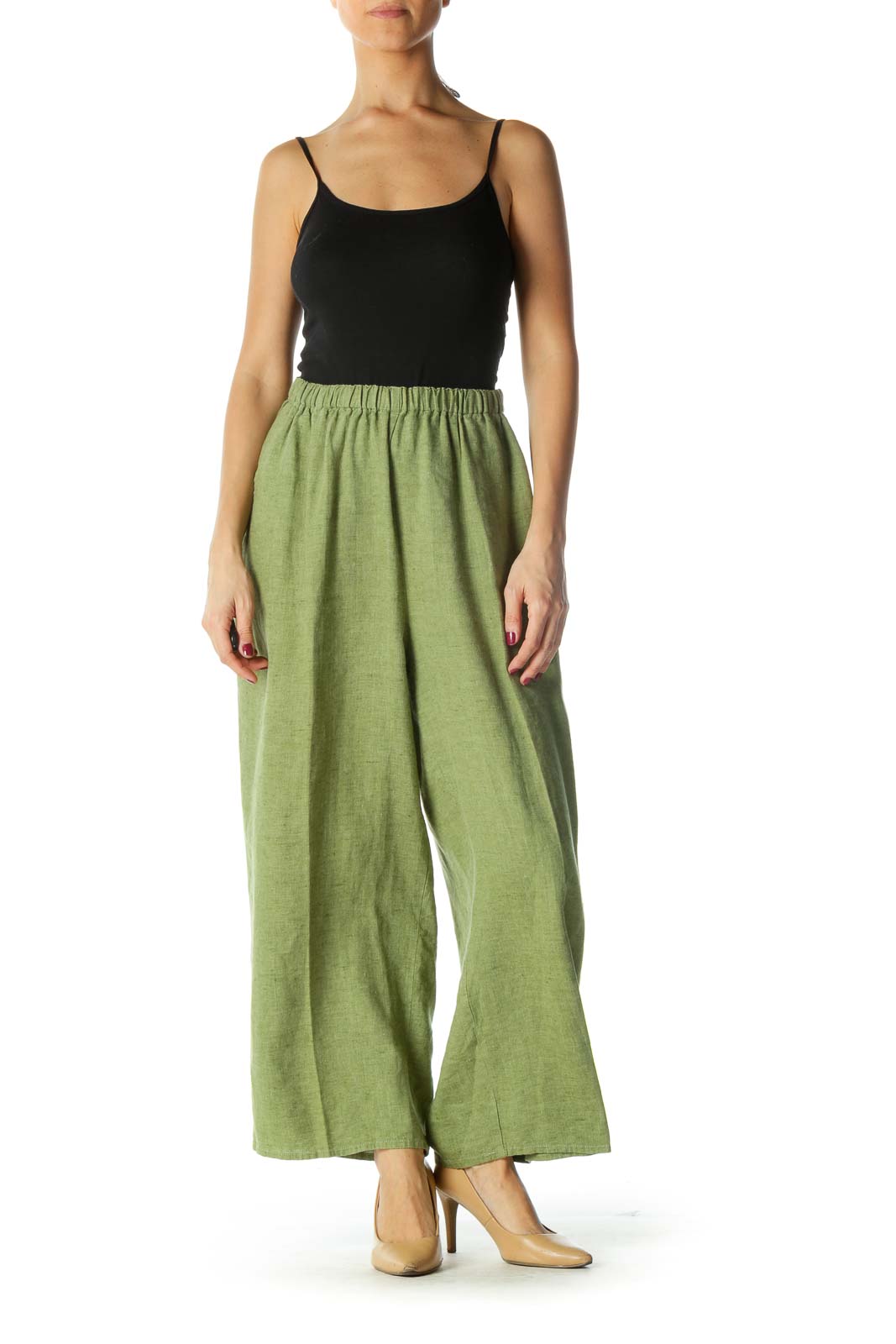 Green Wide-Leg Pants