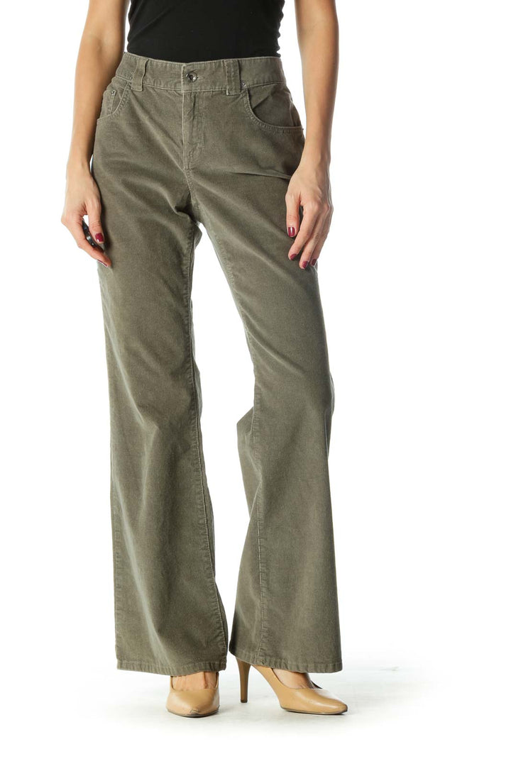 Green Corduroy Pocketed Pants