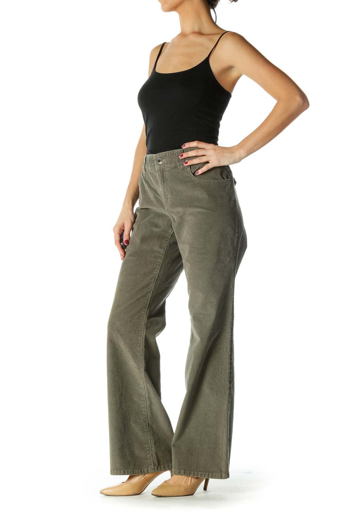 Green Corduroy Pocketed Pants