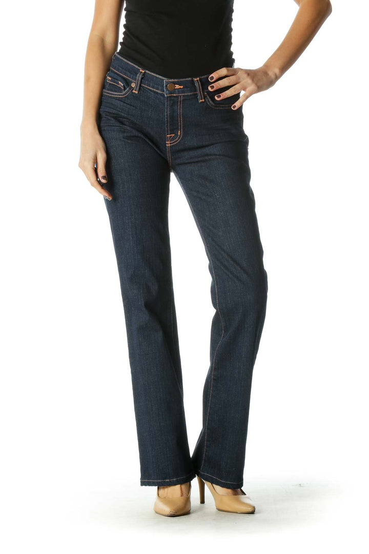 Blue Casual Bootcut Jeans