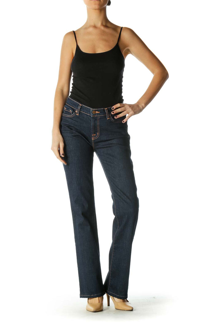 Blue Casual Bootcut Jeans