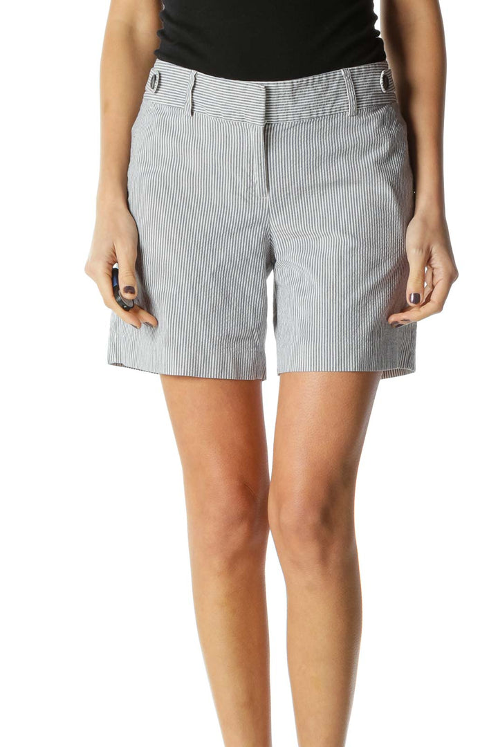 Gray Stripe Chic Shorts