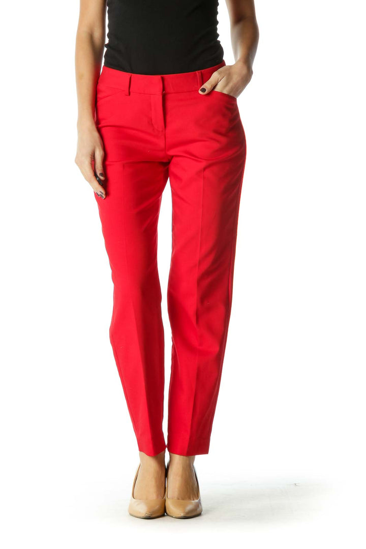 Red Casual Trouser Pant