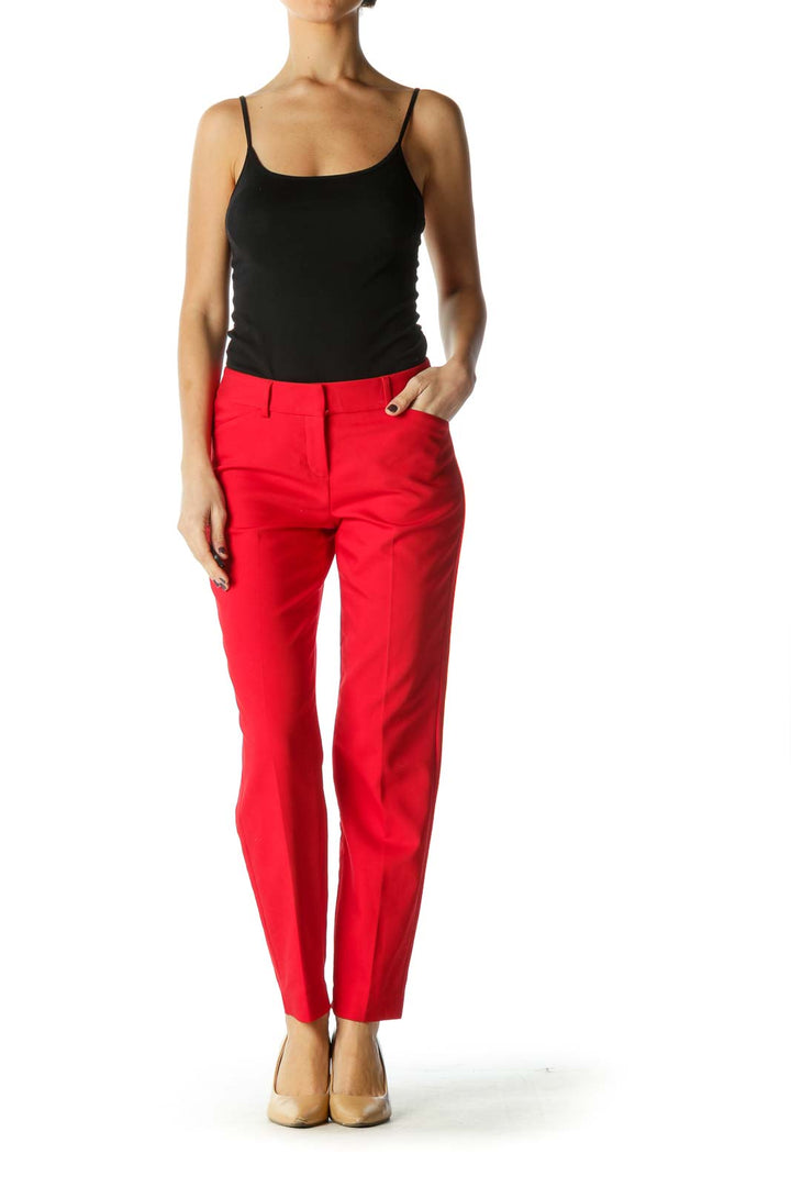 Red Casual Trouser Pant