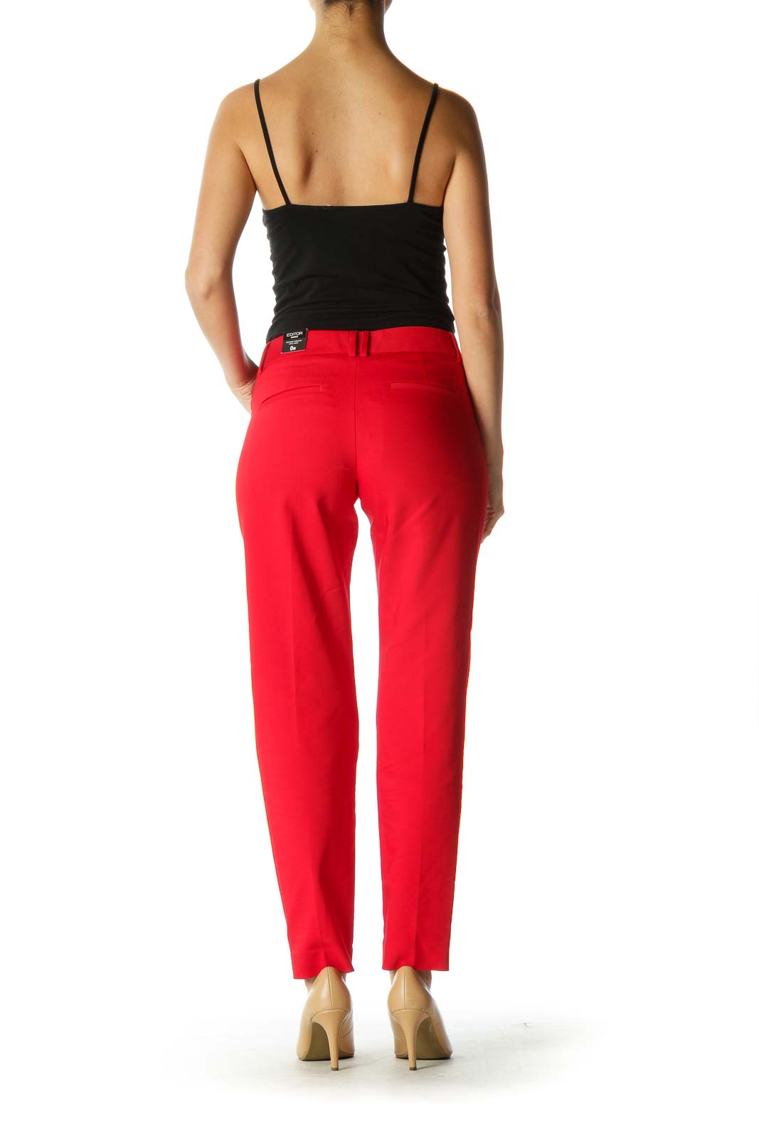 Red Casual Trouser Pant