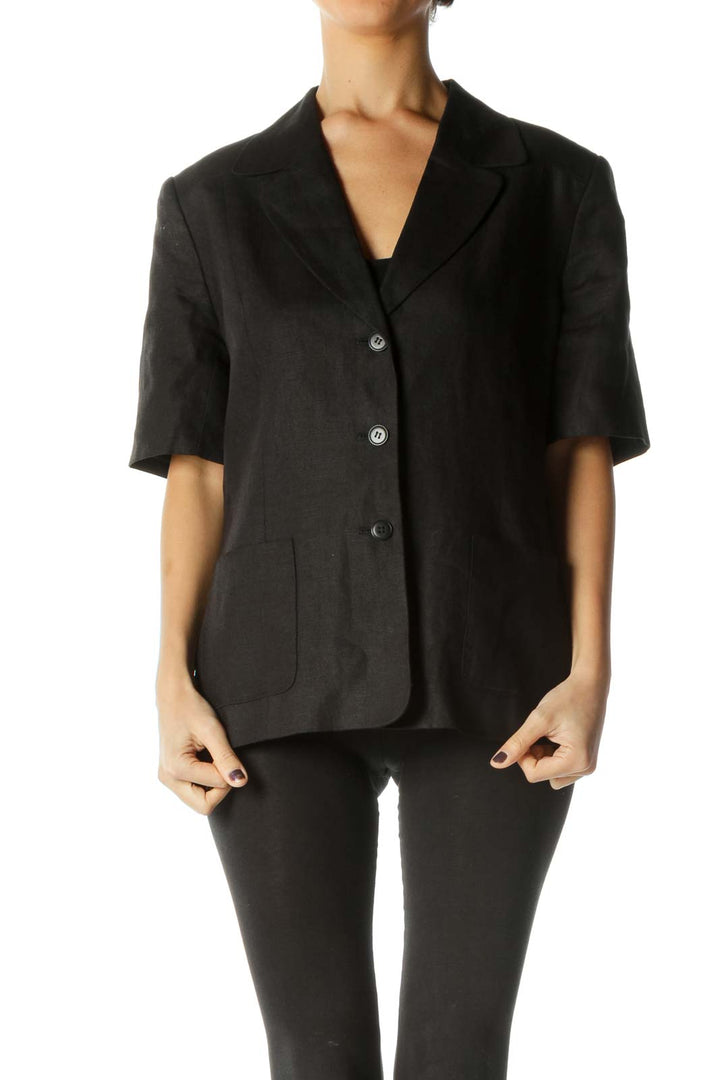 Black Short Sleeve Blazer