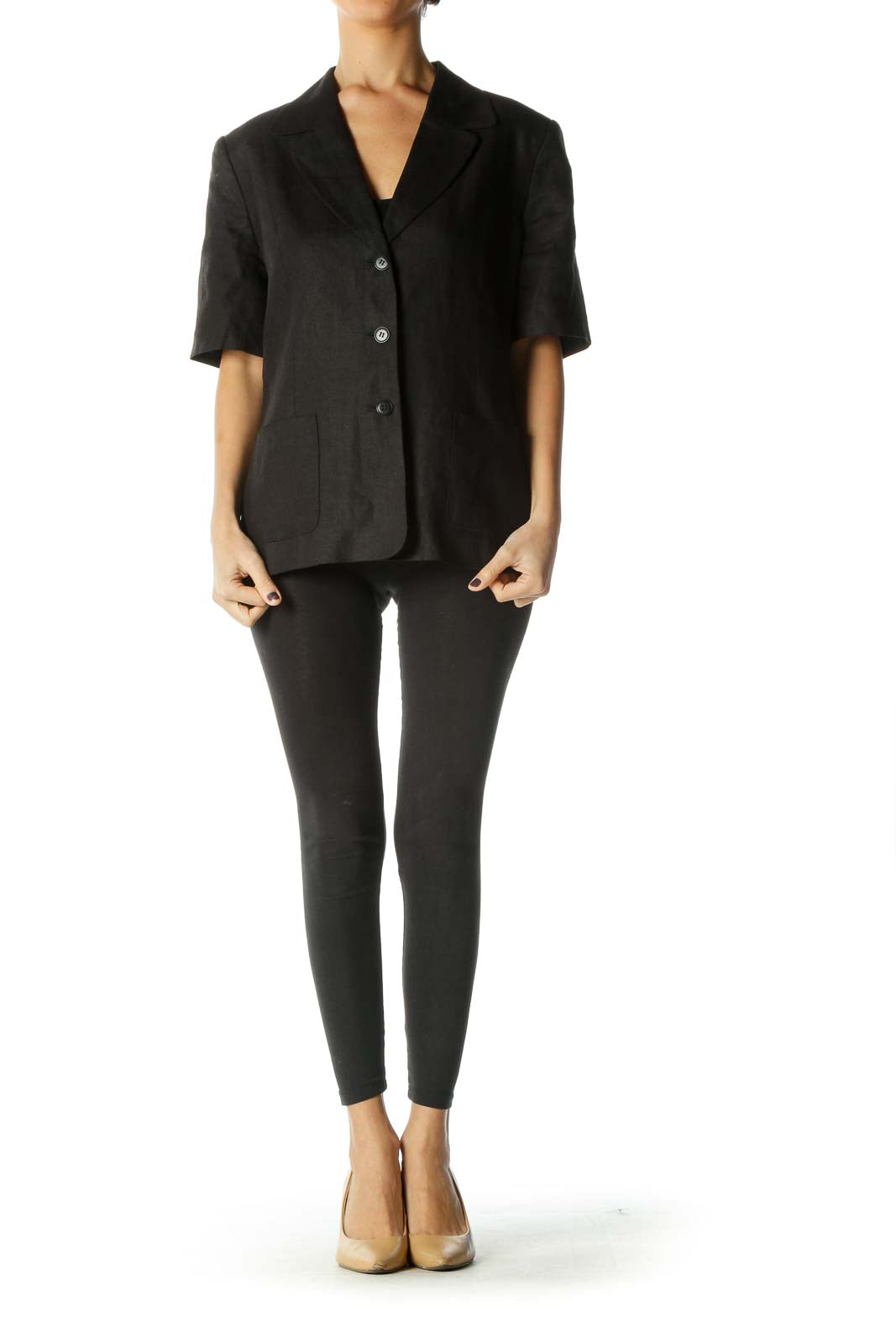 Black Short Sleeve Blazer