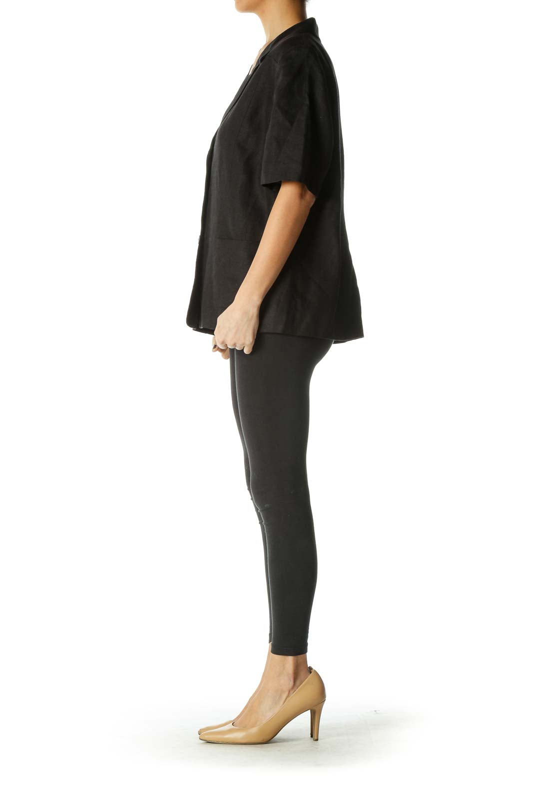 Black Short Sleeve Blazer