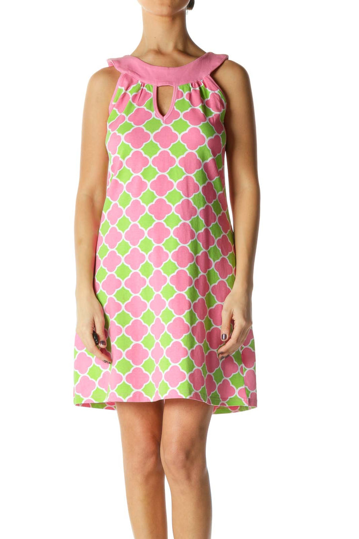 Pink Boatneck Shift Dress