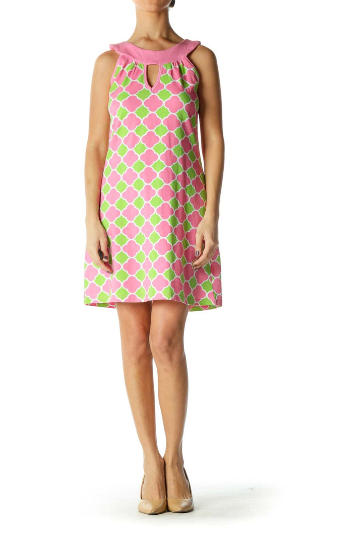 Pink Boatneck Shift Dress