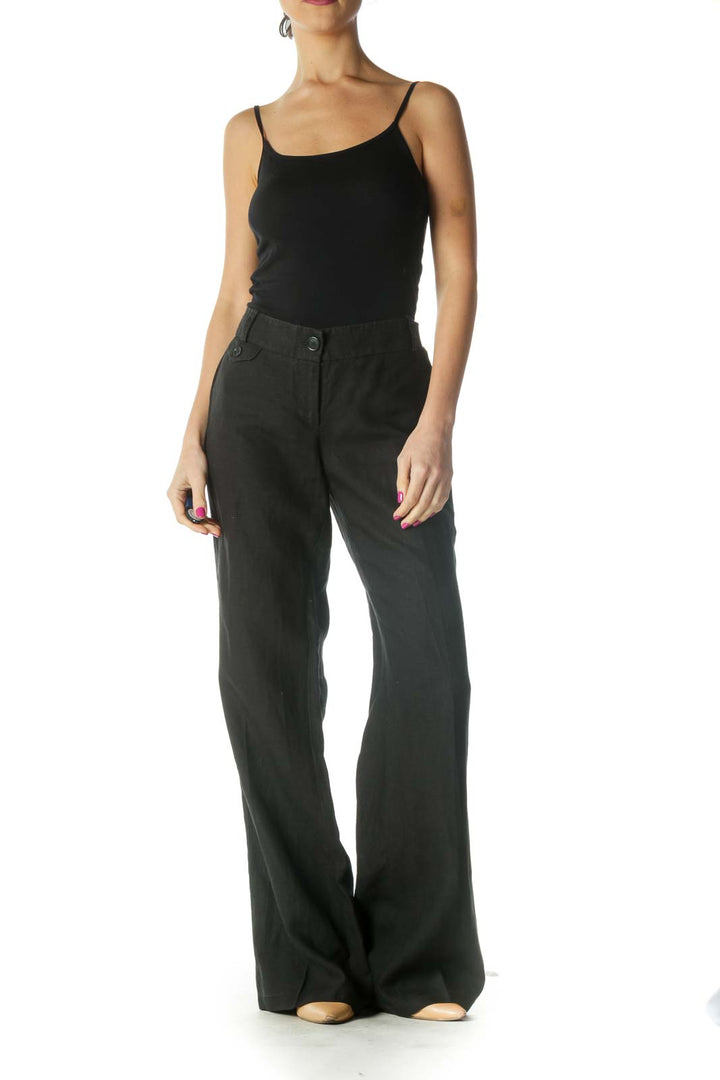 Black Solid Casual Trousers