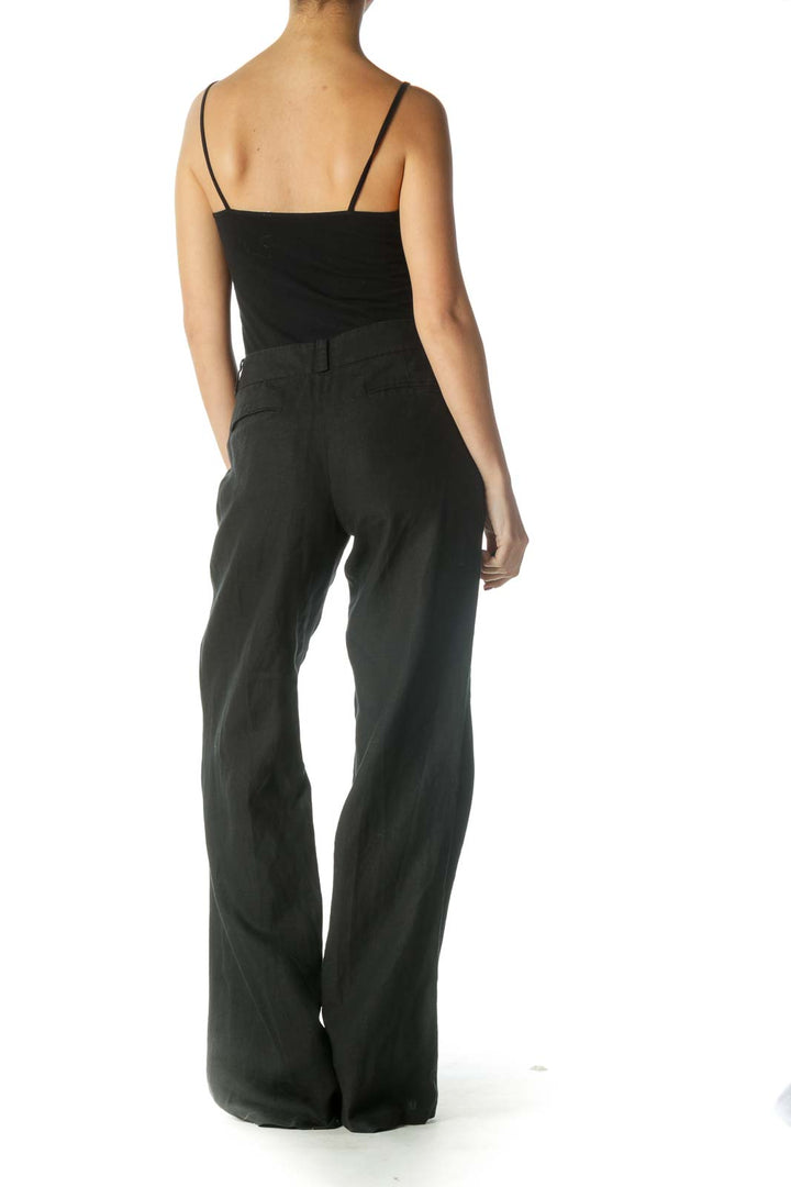 Black Solid Casual Trousers