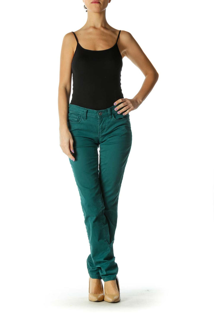 Green Casual Skinny Jeans