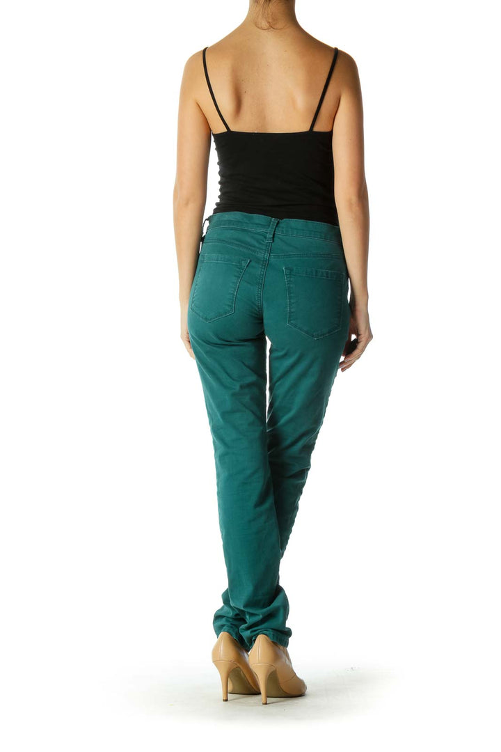 Green Casual Skinny Jeans