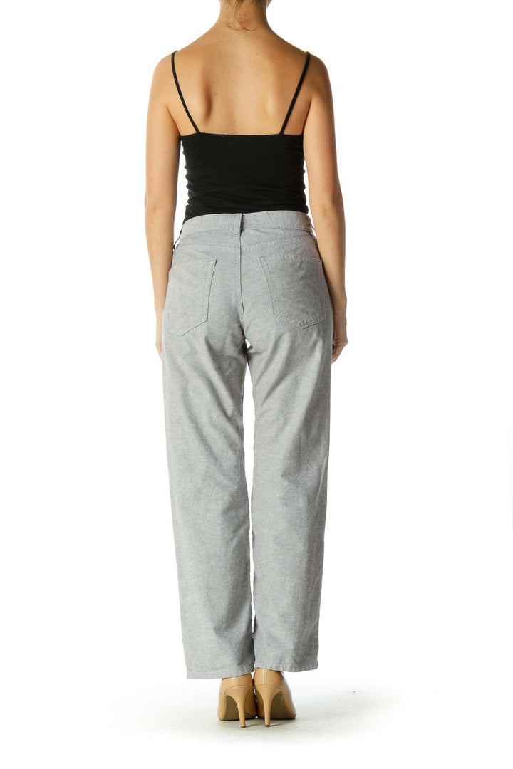 Gray Solid Casual Trouser