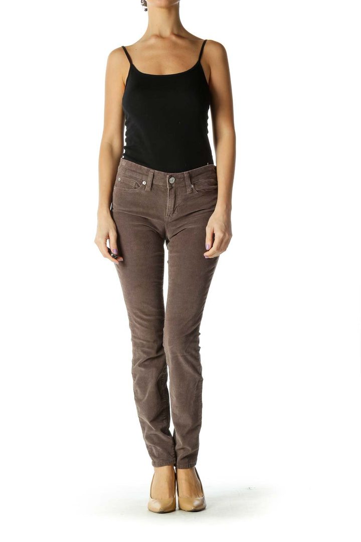 Brown Casual Skinny Jeans