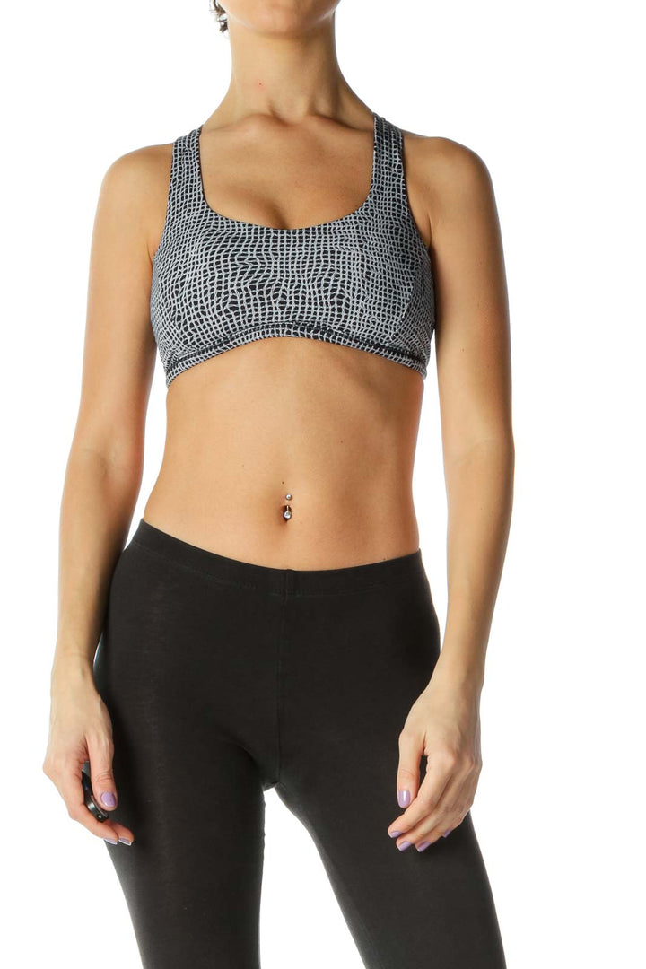 Black Printed Sports Bra