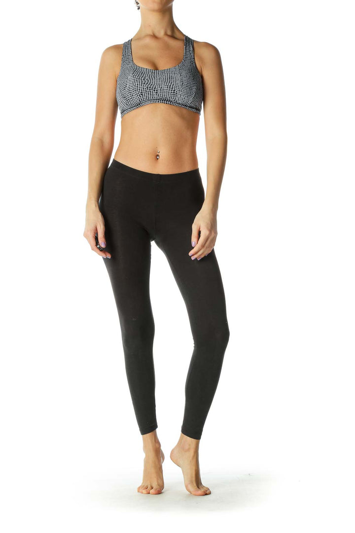 Black Printed Sports Bra