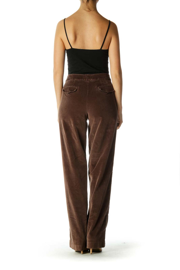 Brown Solid Classic Trouser