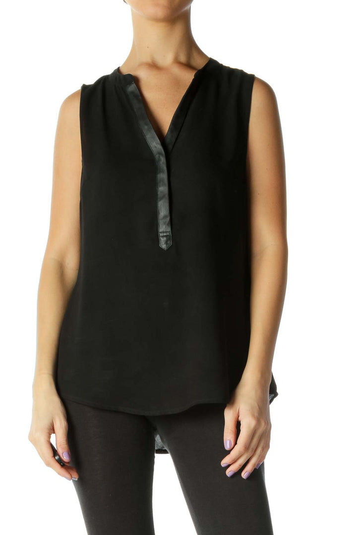 Black Solid Casual Blouse