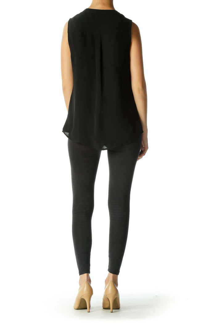 Black Solid Casual Blouse