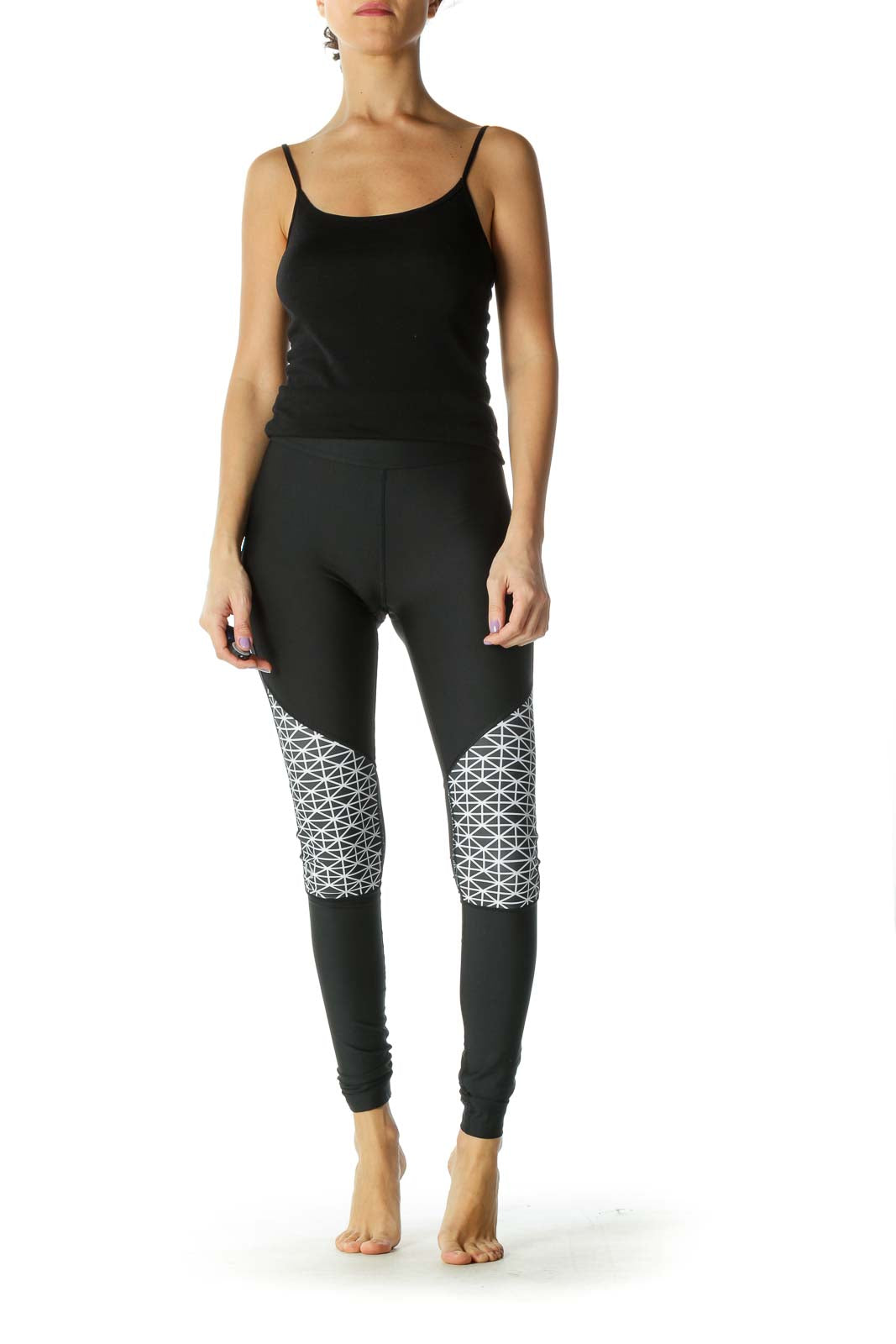 Black Geo Print Leggings