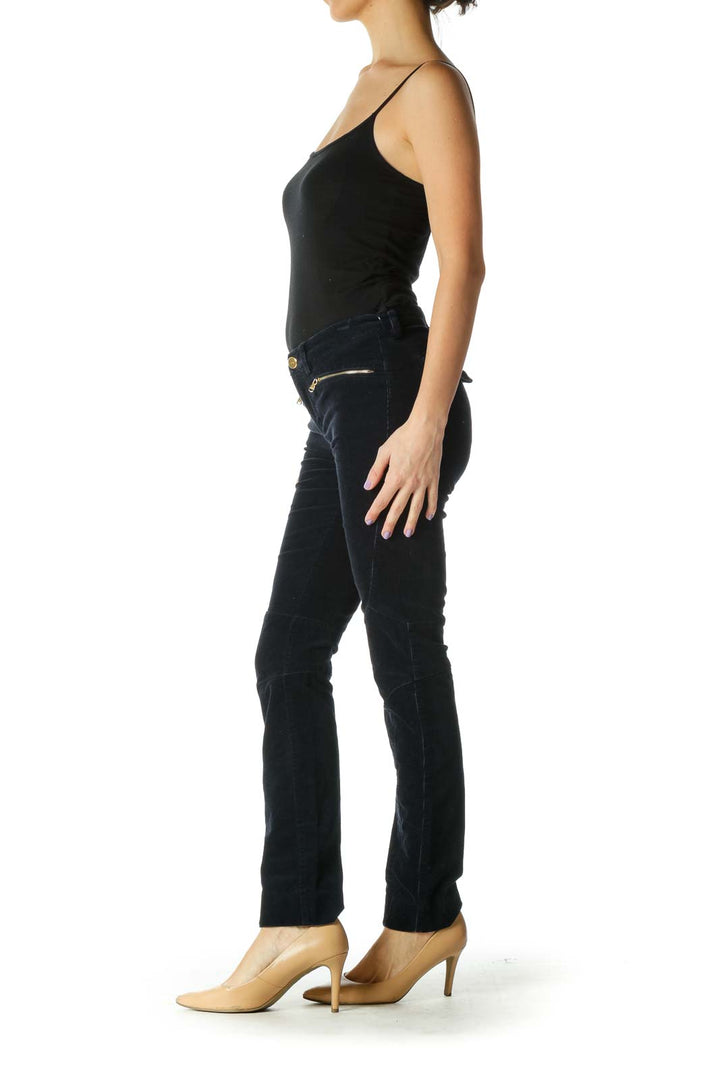 Black Solid Casual Trouser