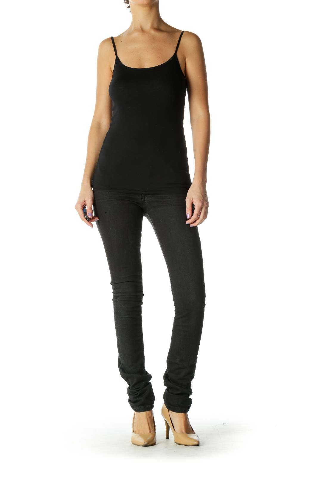 Black Solid Casual Jeans