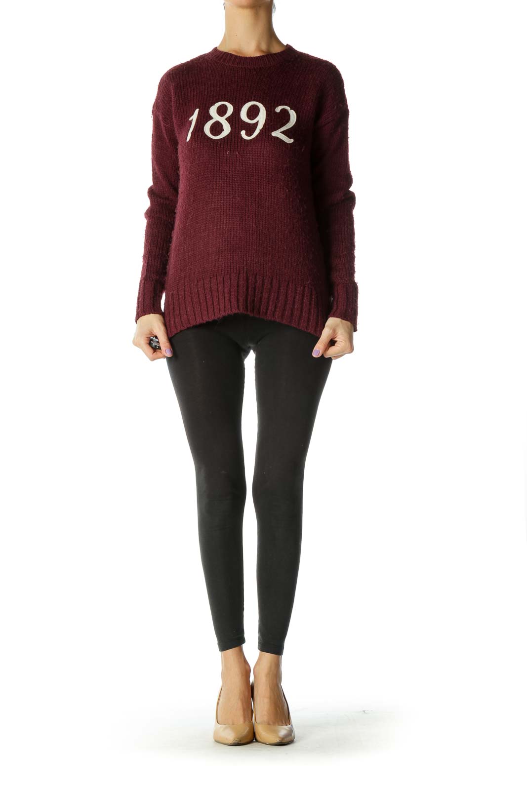 Red Graphic Print Casual Sweater